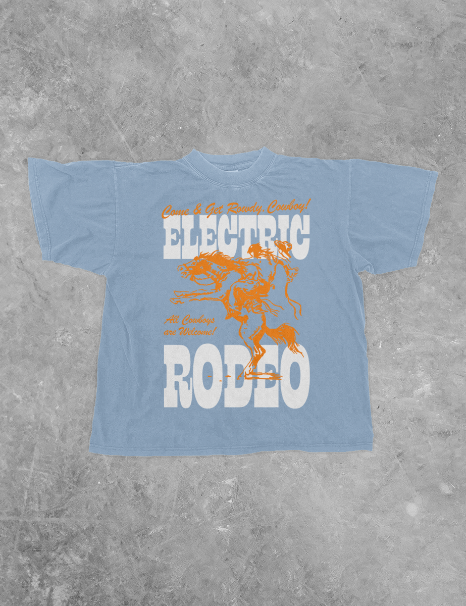 Electric Rodeo Boxy Cotton Tee womens western cute cowboy t shirt Boltranchstore.com Free Shipping clandestine underground