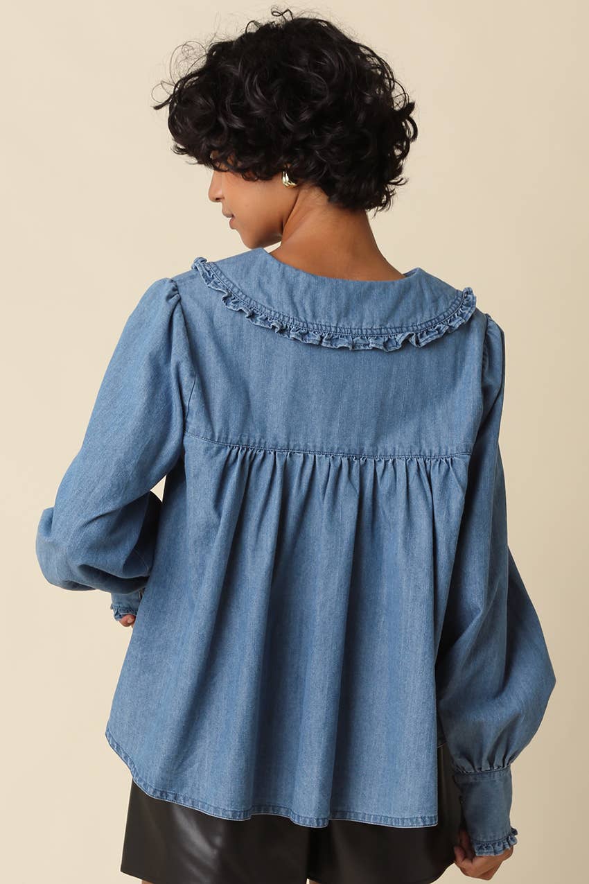 Frida Ruffle Collar Blouse
