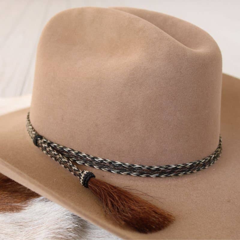Horsehair Braided Hat Band Overo