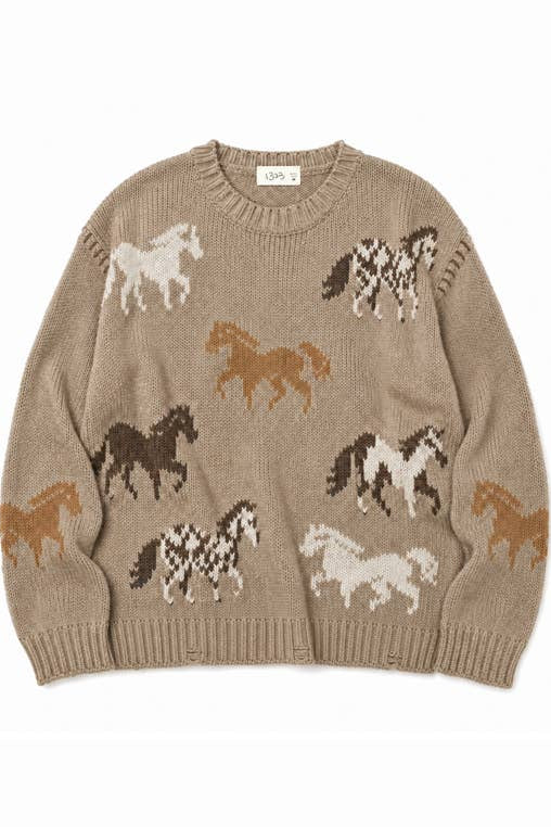 Woodland Horse Intarsia Sweater