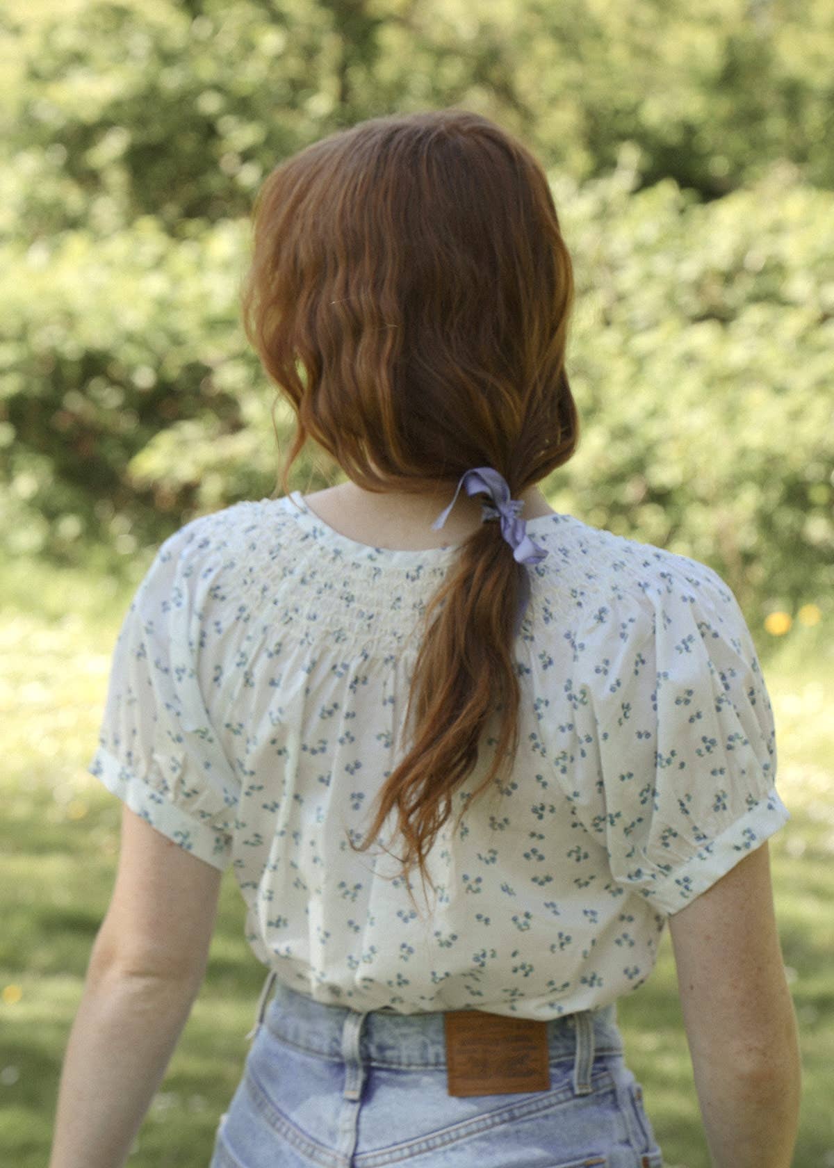 Ditsy Floral Peasant Smocked Top