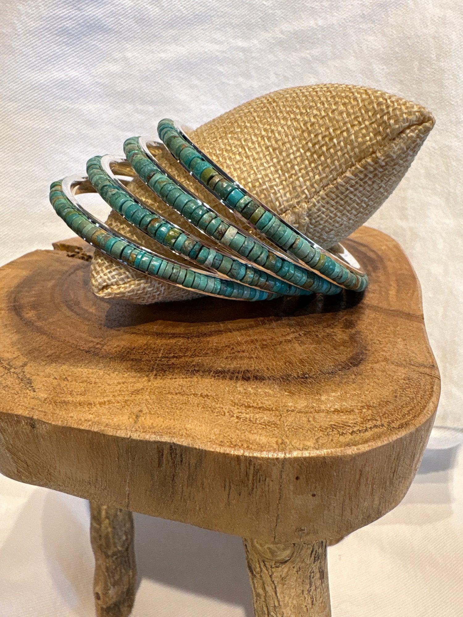 Paige Wallace Turquoise Heishi Bangle