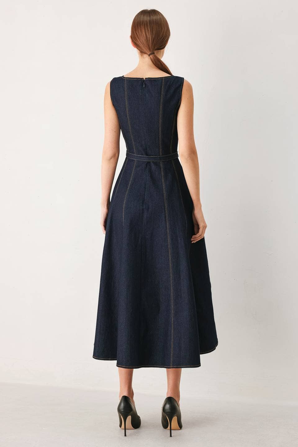 Flying Tomato Denim Midi Dress cotton and polyester denim for everyday ranch wear