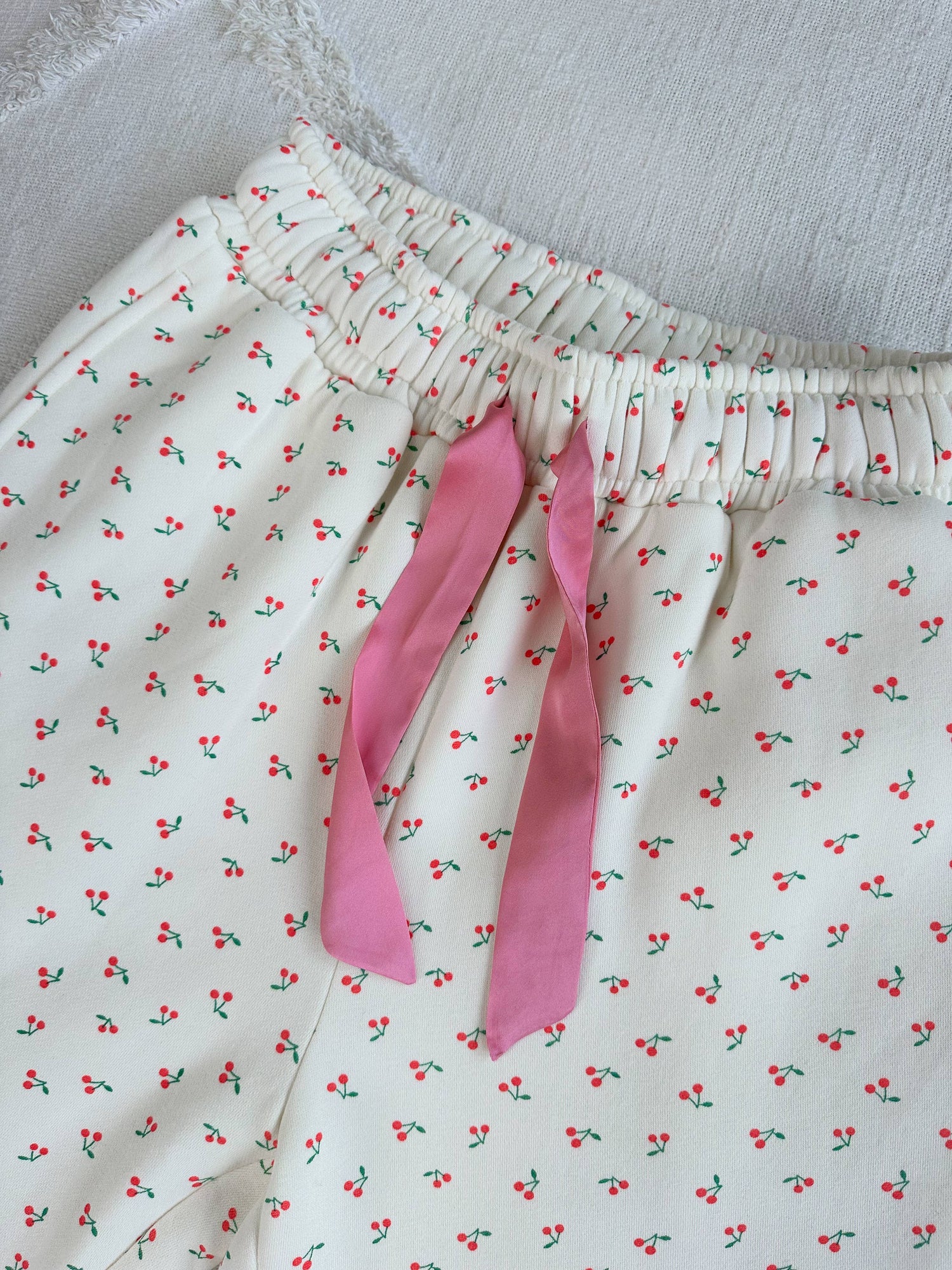 Ivory Cherries All Over Jogger Sweatpants