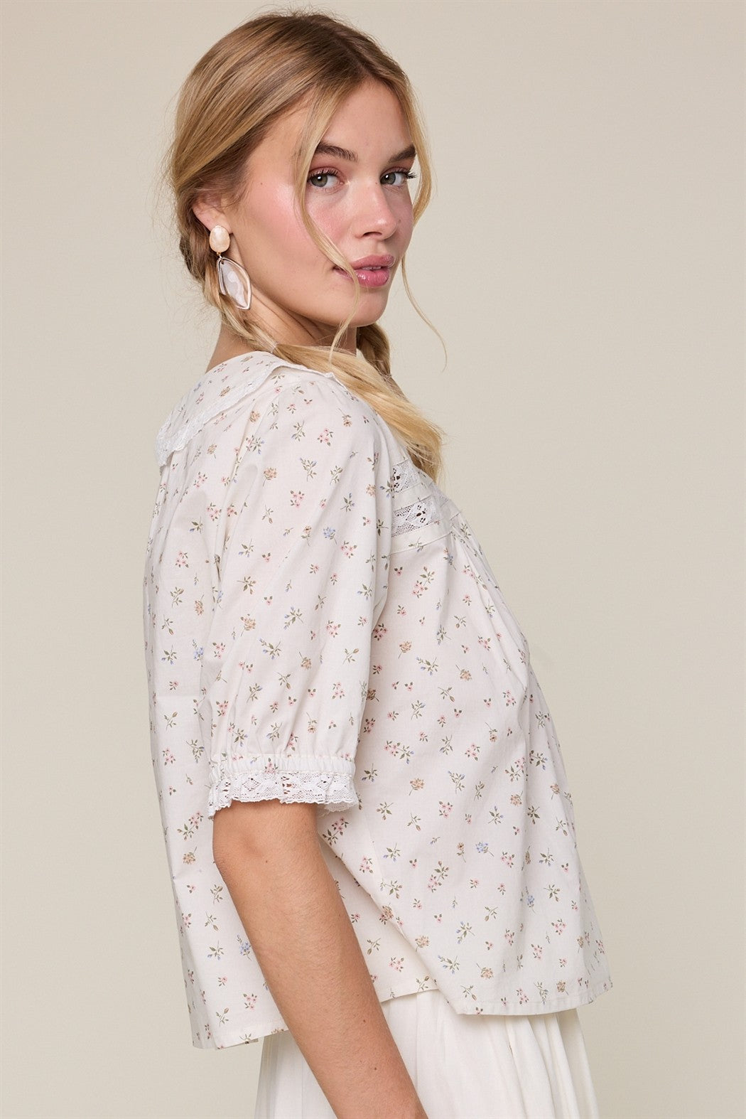 Jenna Floral Collared Blouse