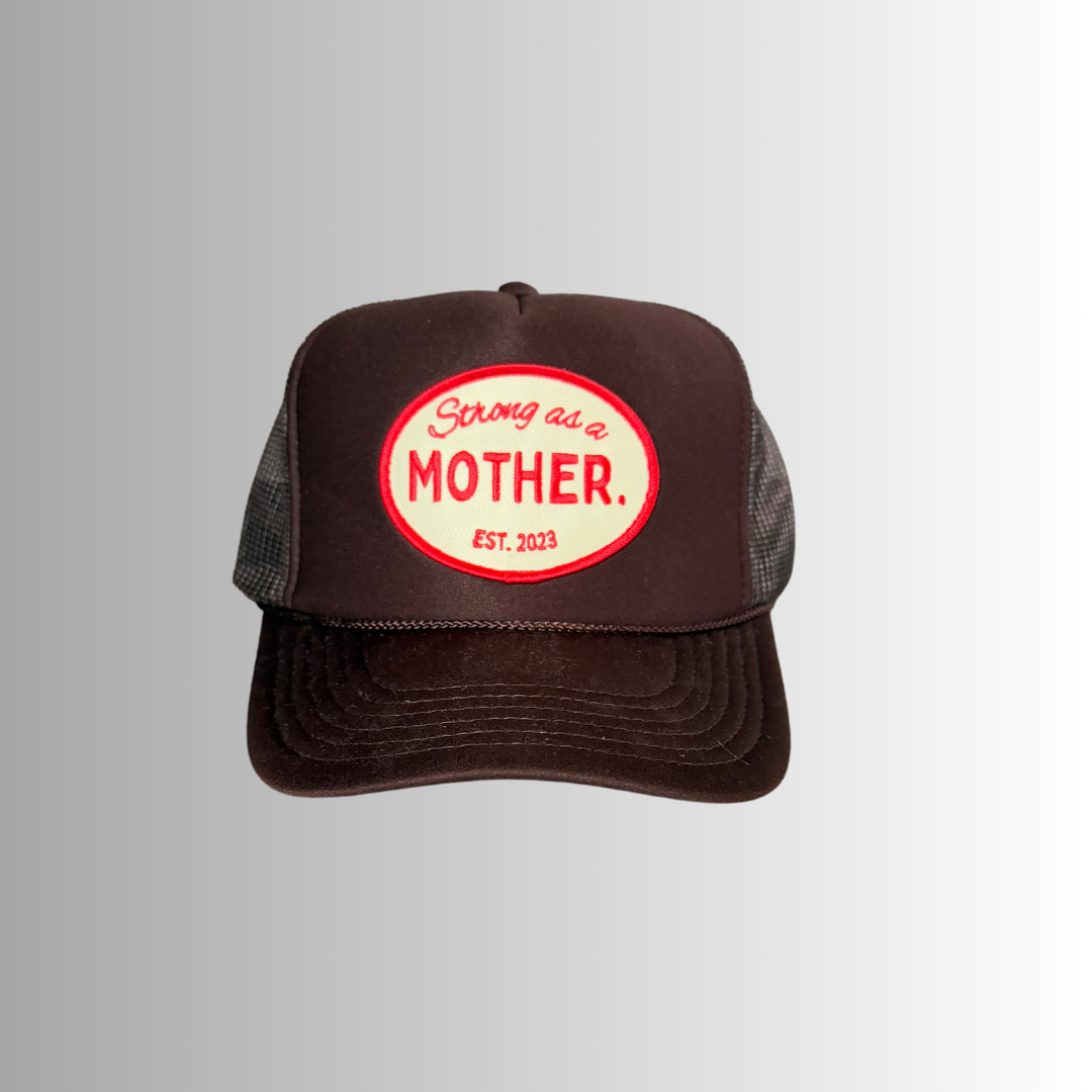 VINTAGE Strong as a Mother Patch Hat in Mocha