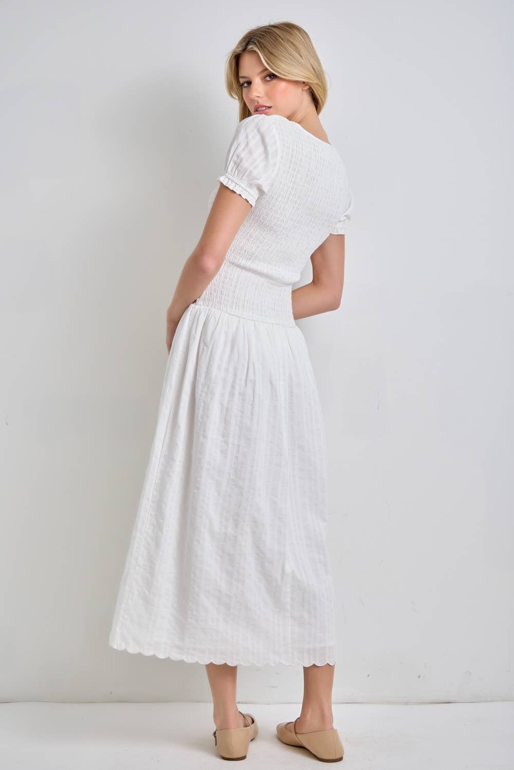 Brenda Smocked Midi Dress