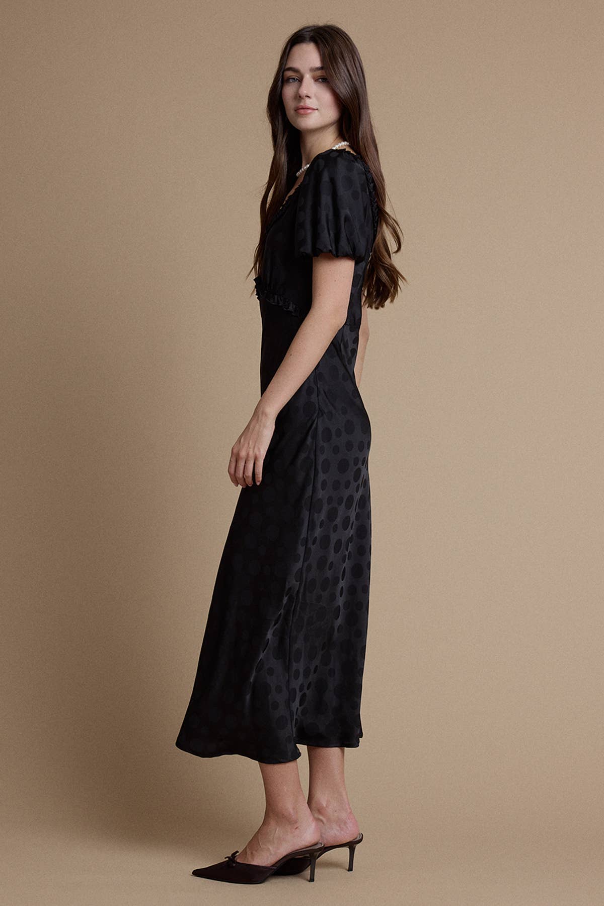 Lily Ruffle Trim Polka Dot Dress