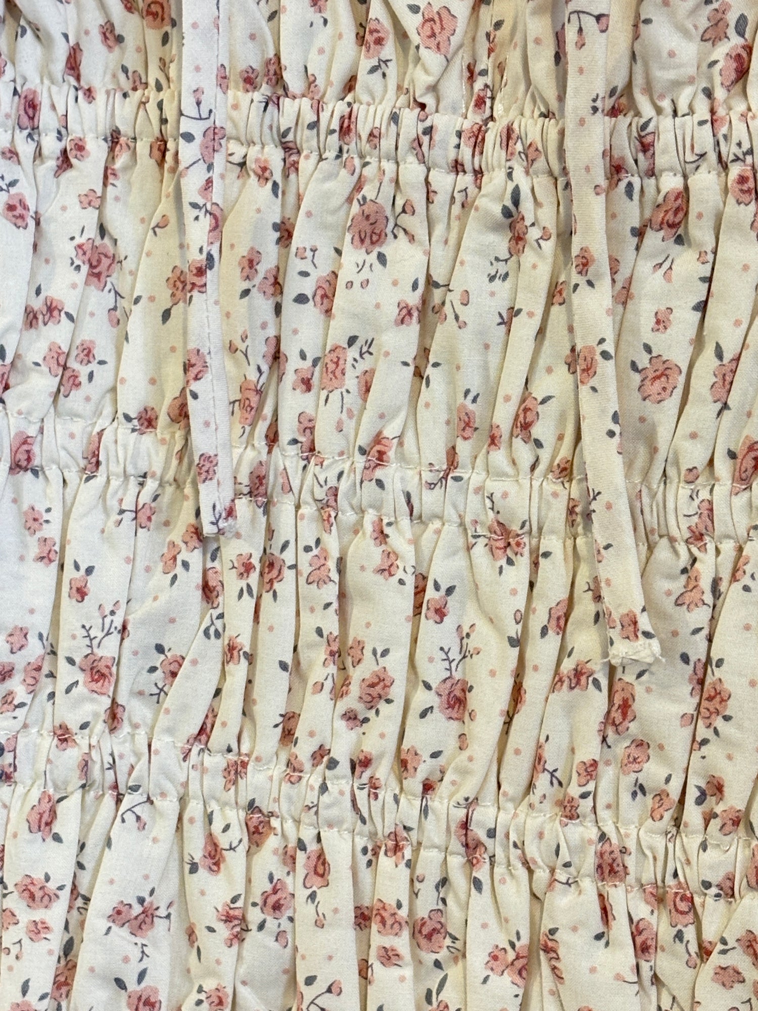 Ivory Eyelet Trim Floral Mini Dress