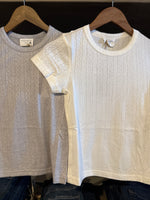 Pauline Pointelle Short Sleeve Top a short sleeve t shirt with scalloped collar at boltranchstore.com