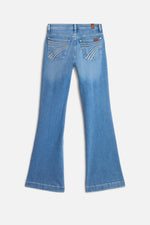 7 For All Mankind Dojo in Slim Illusion Bluehaven light wash sculpting stretch denim wide leg jean womens western boutique Utah SKU 7U300G983NY