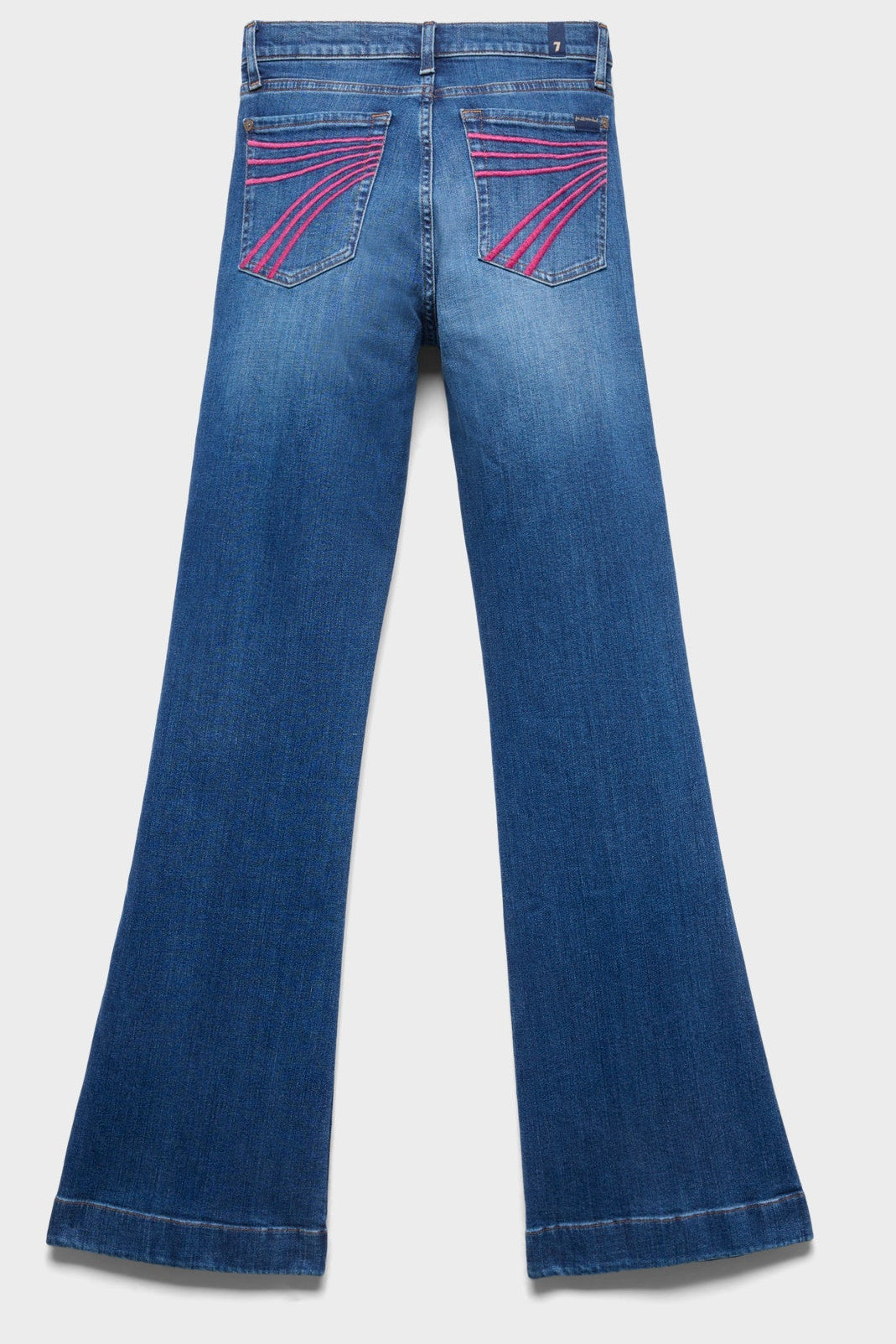 7 For All Mankind DOJO in Slim Illusion Moonwater moonwater mid wash stretch denim flare jeans womens western boutique Utah SKU 7U307C121ZM