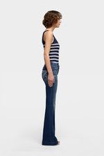 7 For All Mankind Dojo 36 in Slim Illusion Lake Blue stretch denim for all day wear from rodeo to Park City nights