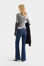DOJO 36 in Denim Shadowleaf everyday flare jean for western fashion in Park City and Kamas