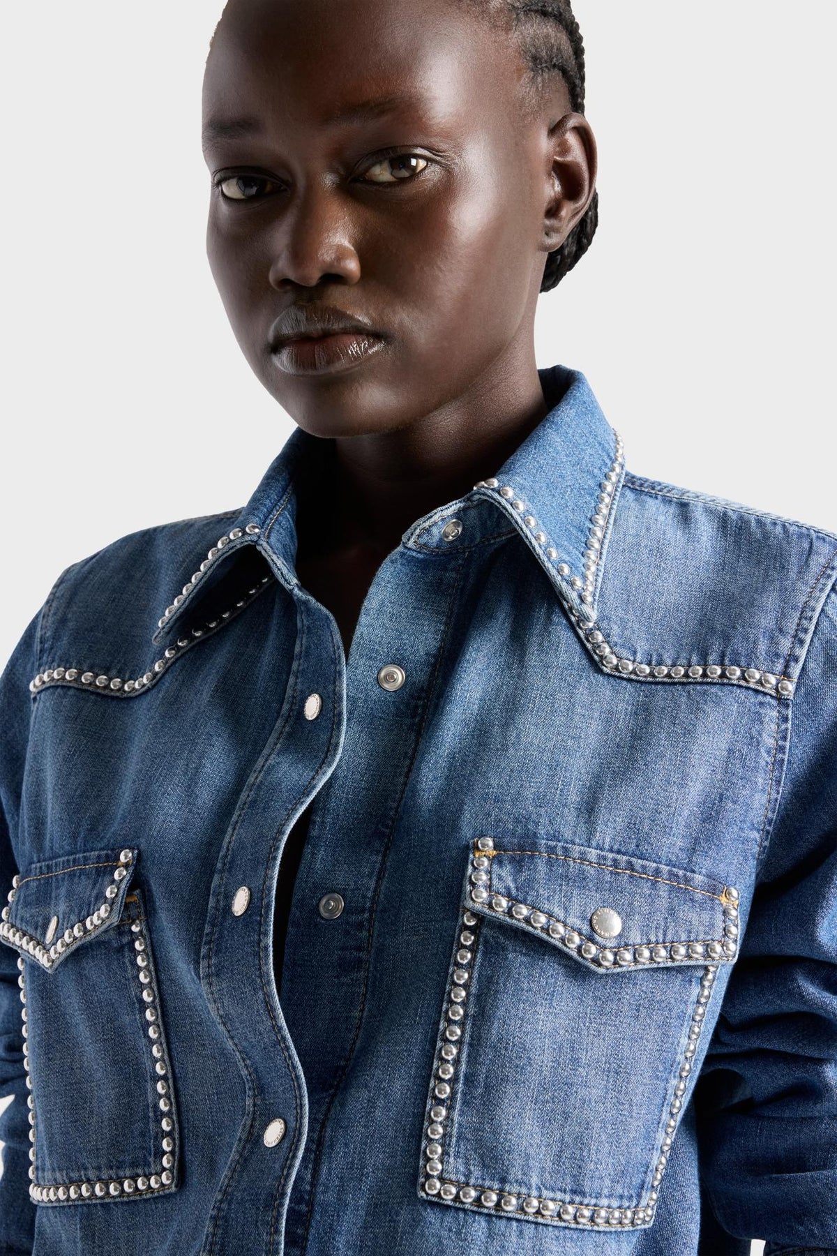 WESTERN SHIRT in Denim Avenue classic western yoke styling for rodeo days western fashion