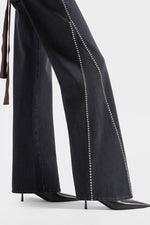 7 For All Mankind Lotta in Denim Nocturne mid weight denim with a fluid drape from knee to hem cowgirl style Utah