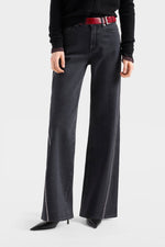 7 For All Mankind Lotta in Denim Nocturne silver stud embellishments tracing the twisted front seams western fashion SKU 7UG20C31-3S8