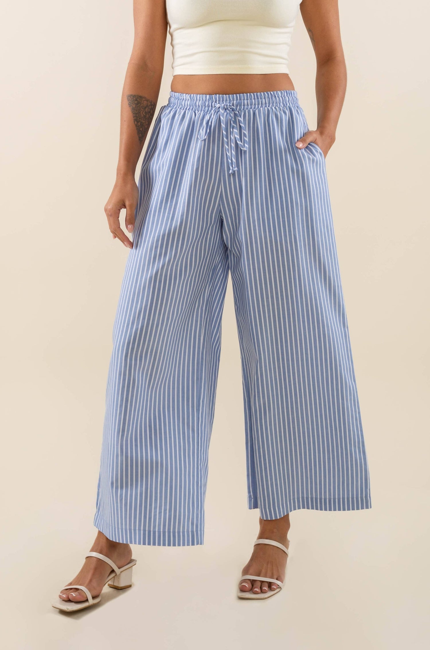 Savannah Striped Culotte Pant