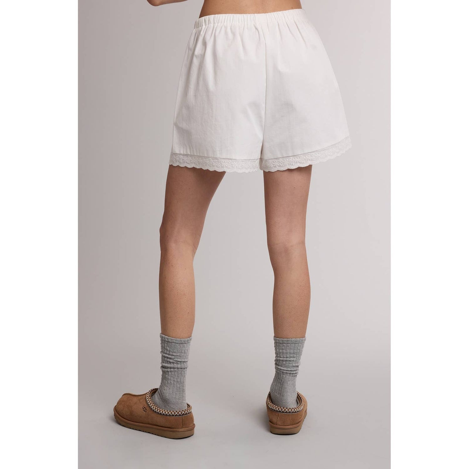 Lydia Lace Trim Drawstring Shorts