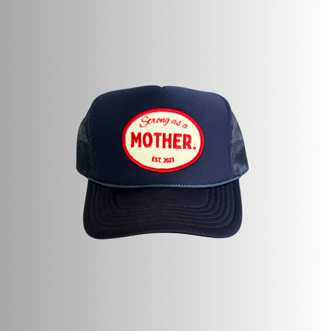 VINTAGE Strong as a Mother Patch Hat in Navy