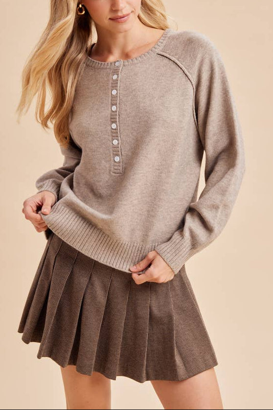 Cora Henley Knit Sweater