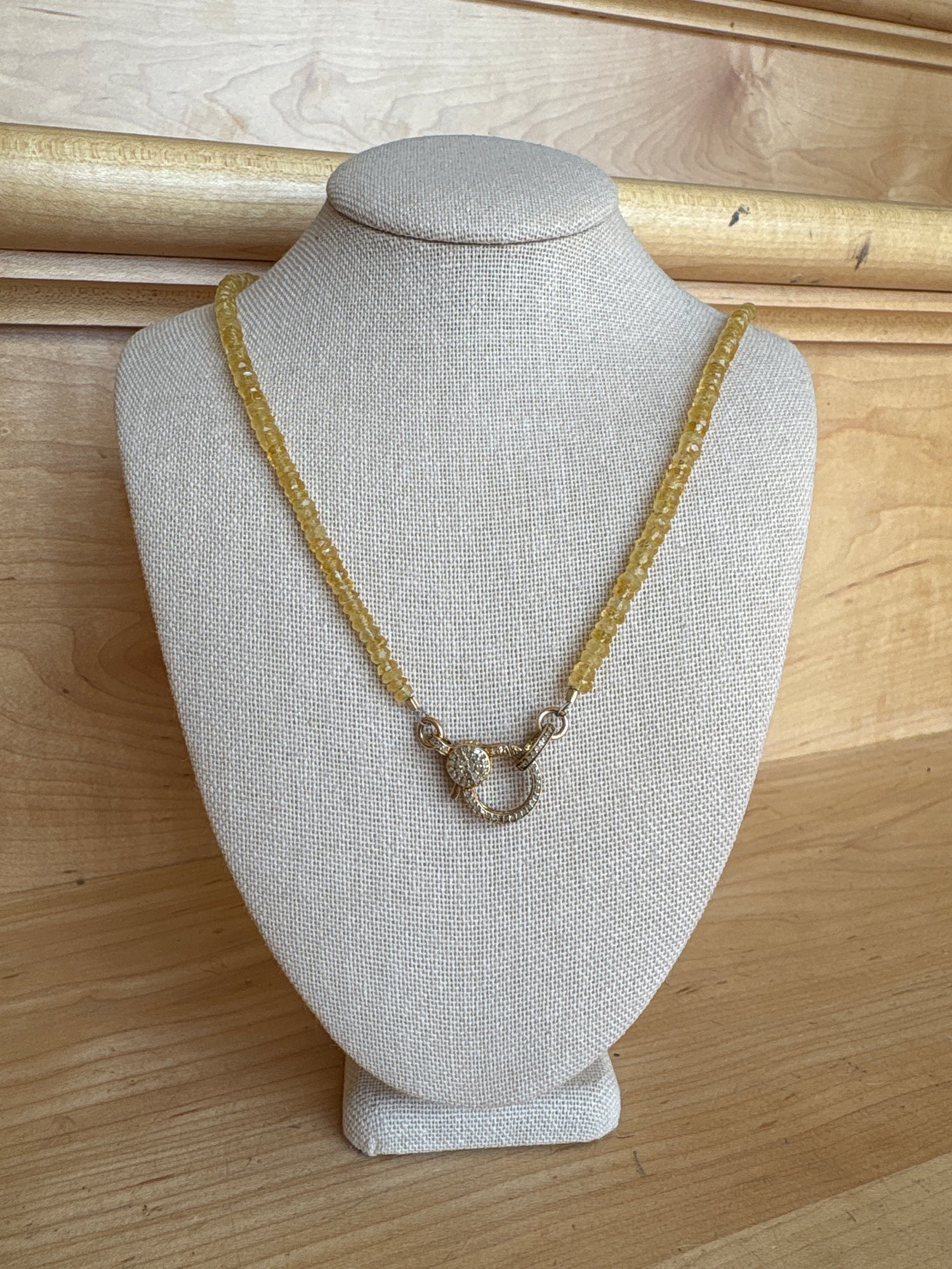 Makhala Yellow Sapphire Dimond Closure Necklace