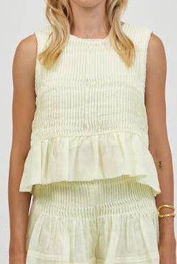 Phoebe Linen Pin Tuck Top
