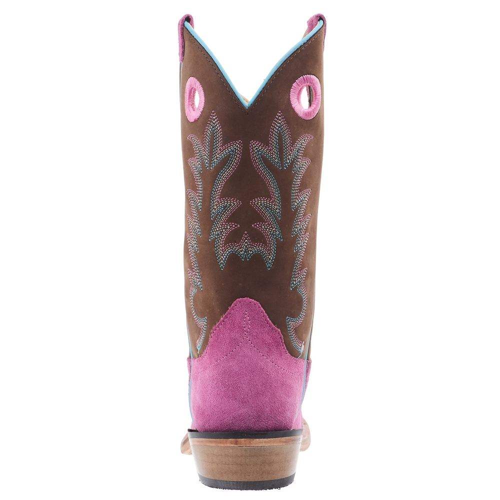 Old West Pink Suede Cowboy Boots