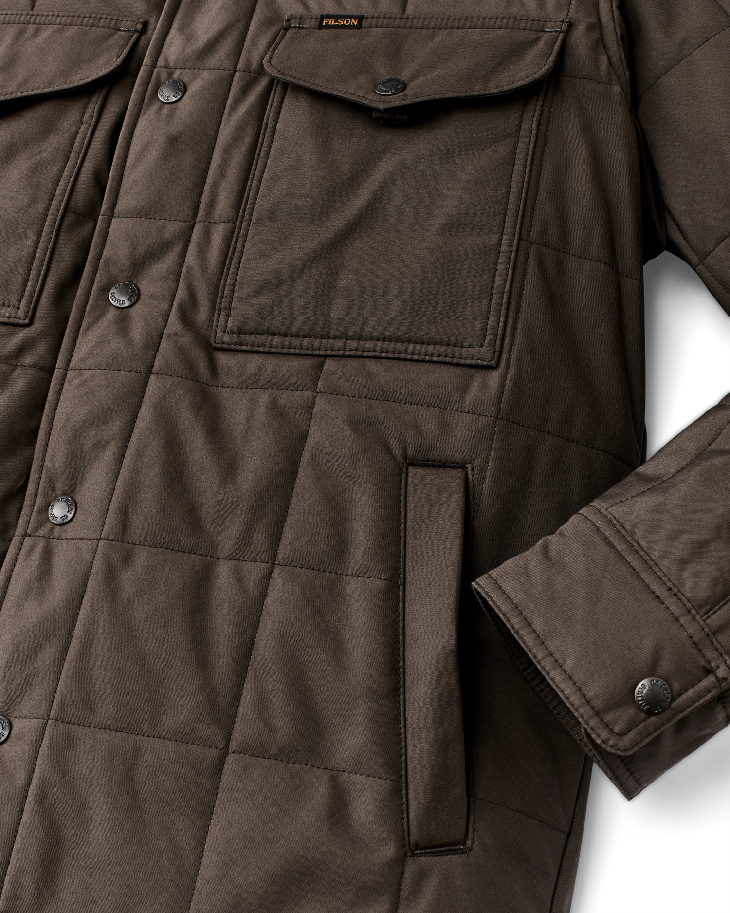 Filson Mens Cover Cloth Quilted Jac-shirt