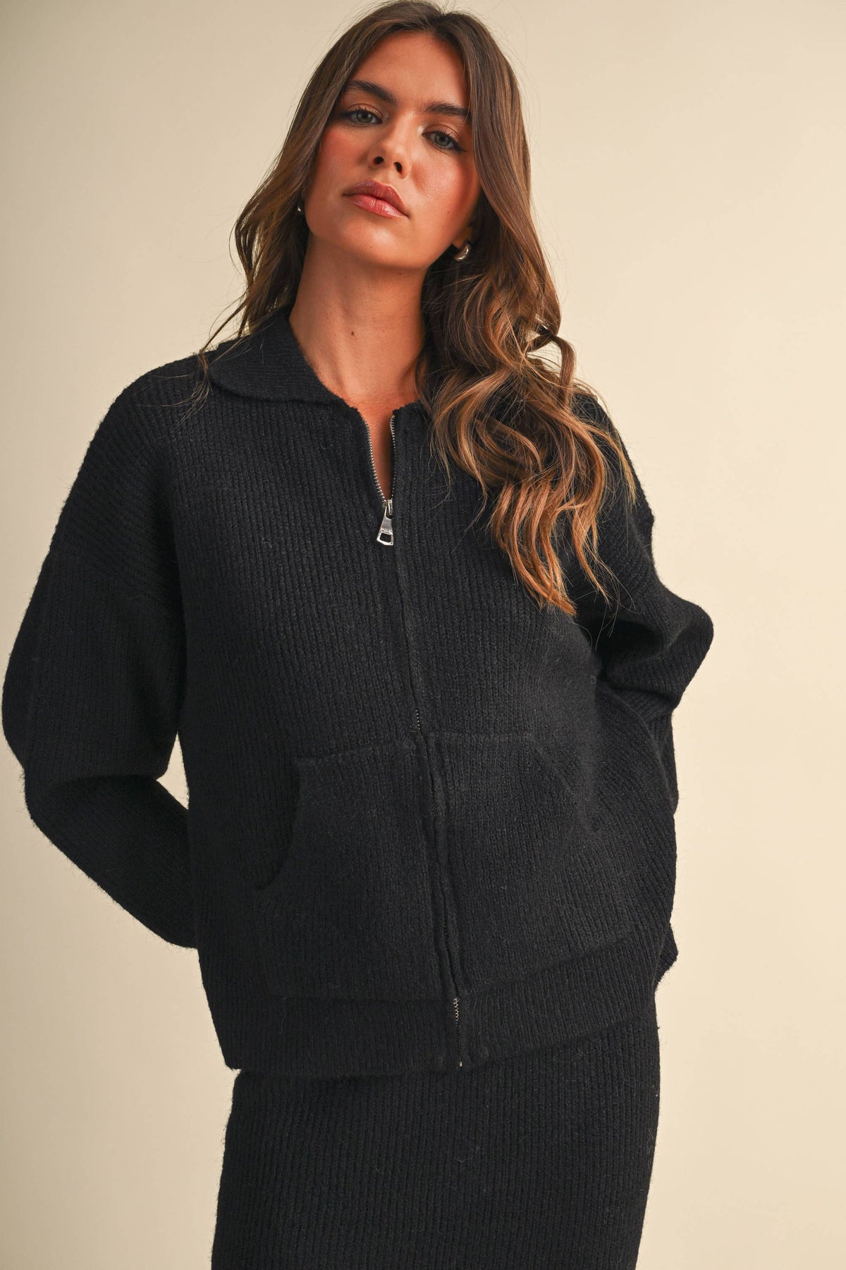 Kailee Zip Up Sweater Jacket