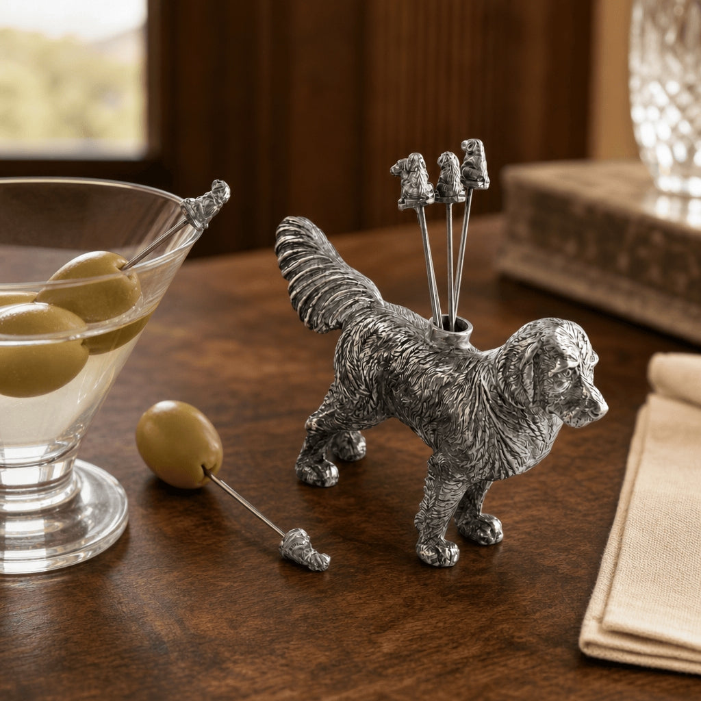 Pewter Retriever Cheese Picks