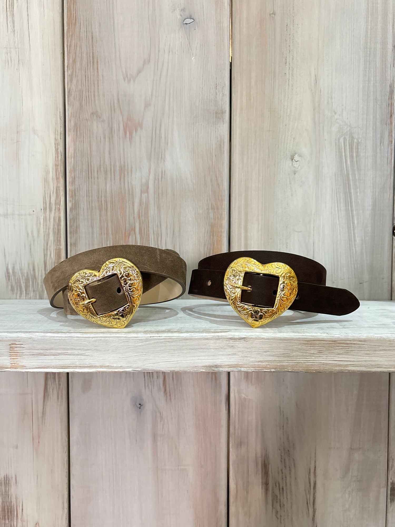 Kiera Womens Belt with Heart Buckle