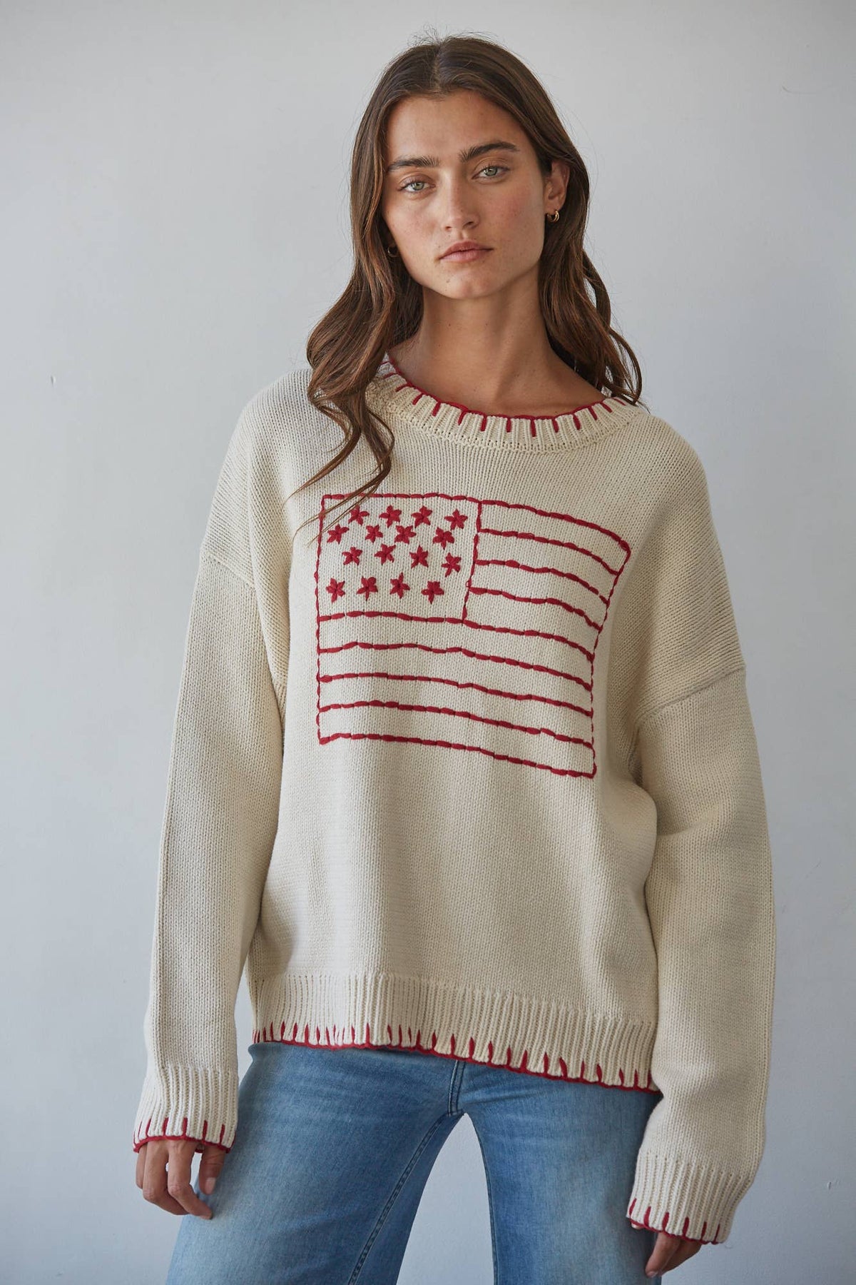 American Womens Flag Pullover