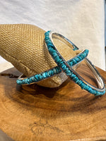 Turquoise beaded bracelet bangle Paige Wallace Turquoise Tiny Chip Bangle western outfit at boltranchstore.com free shipping