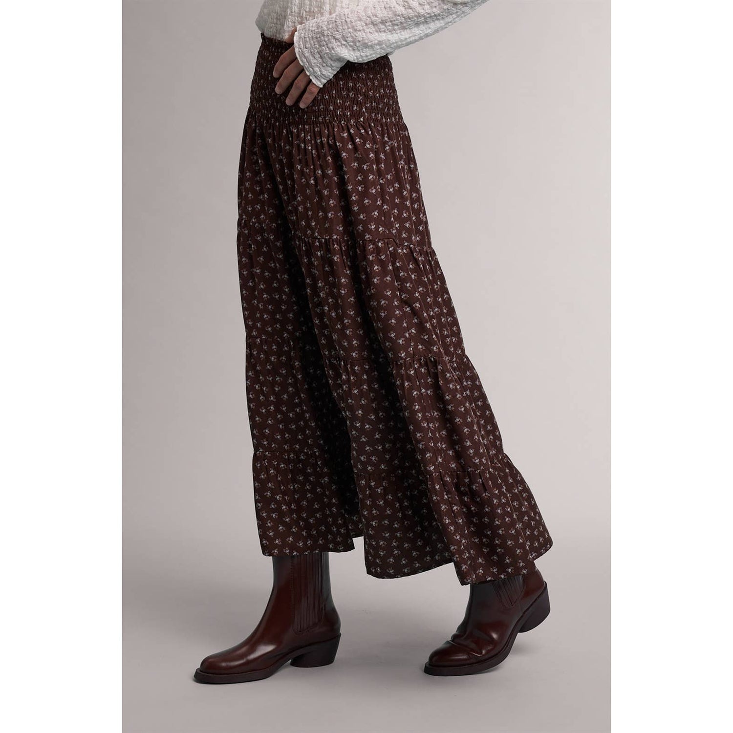 Ditsy Womens Floral Midi Skirt