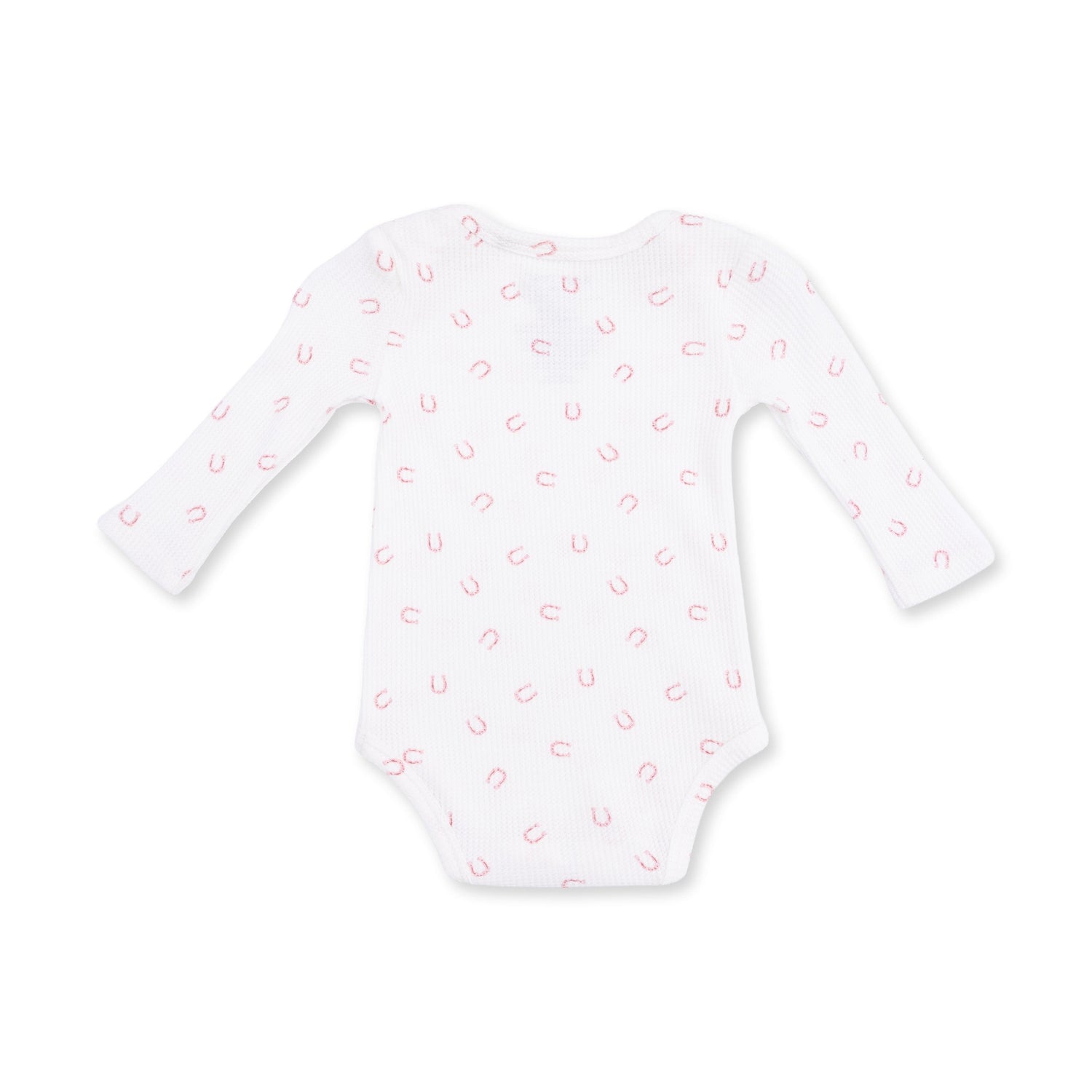Little Horseshoes Pink Long Sleeve Bodysuit