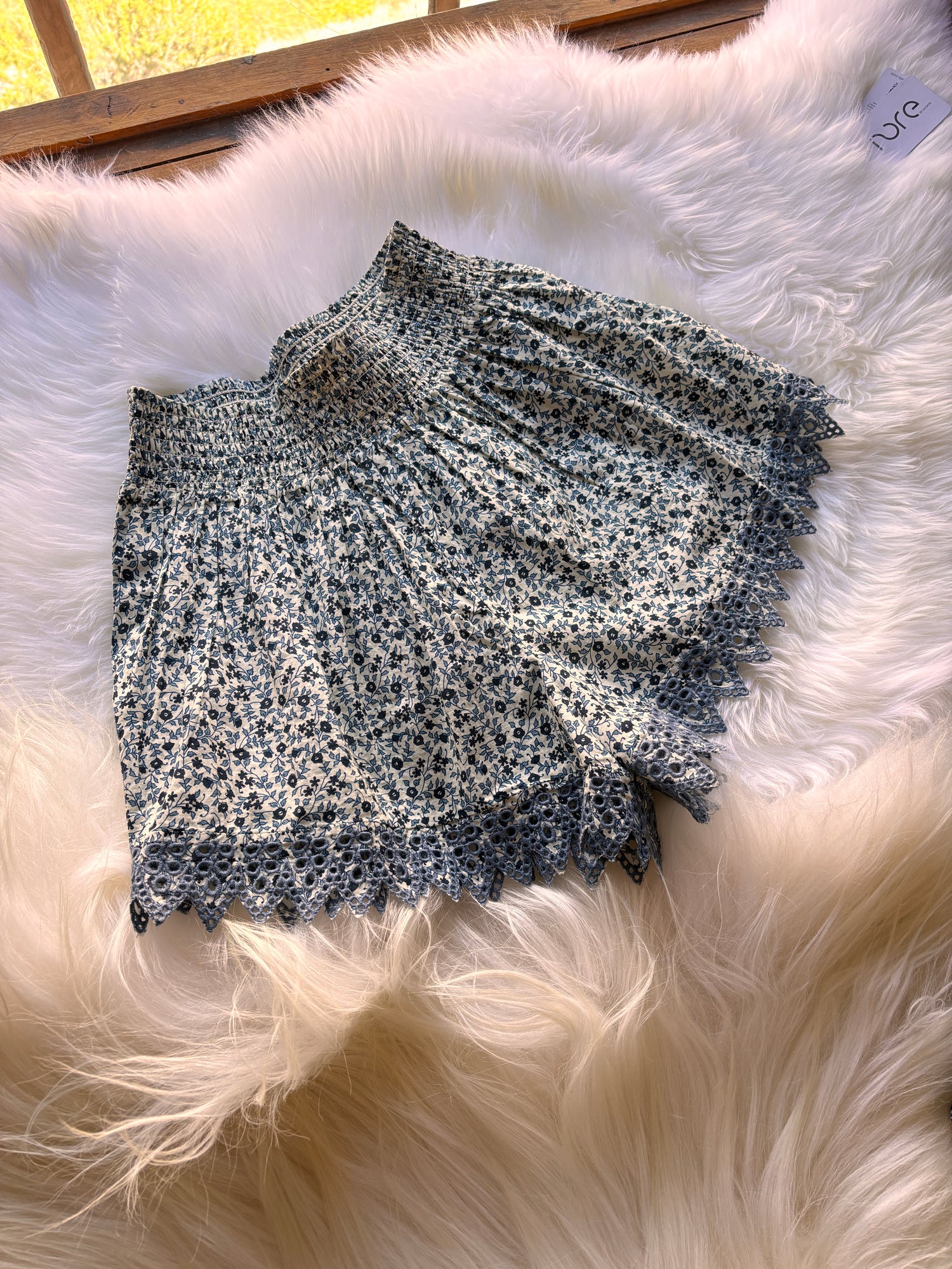 The GREAT The Smocked Eyelet Short