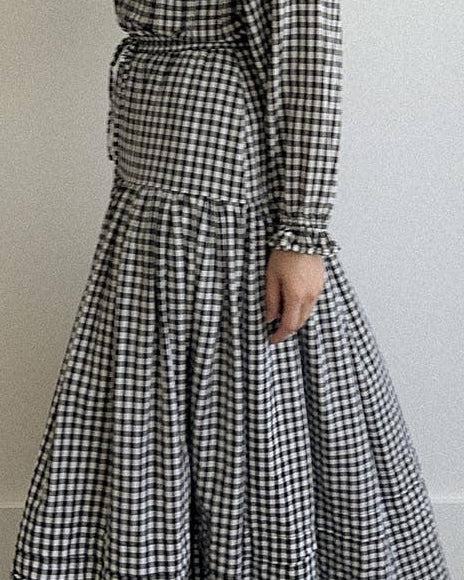 The Gardenne Gingham Midi Skirt