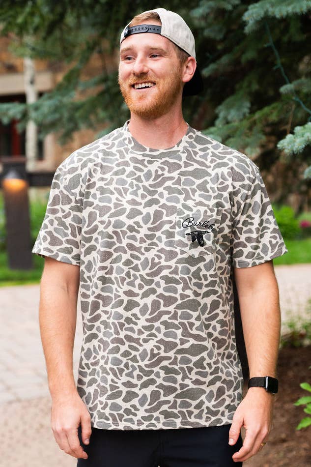 Burlebo Mens SS Pkt Tee - Classic Deer Camo