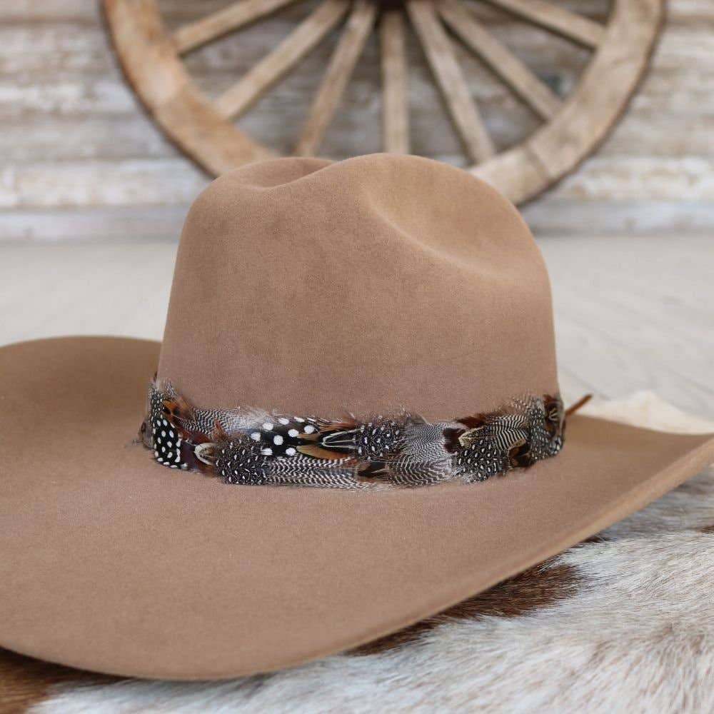 Feather Hat Band in Spotted Eagle