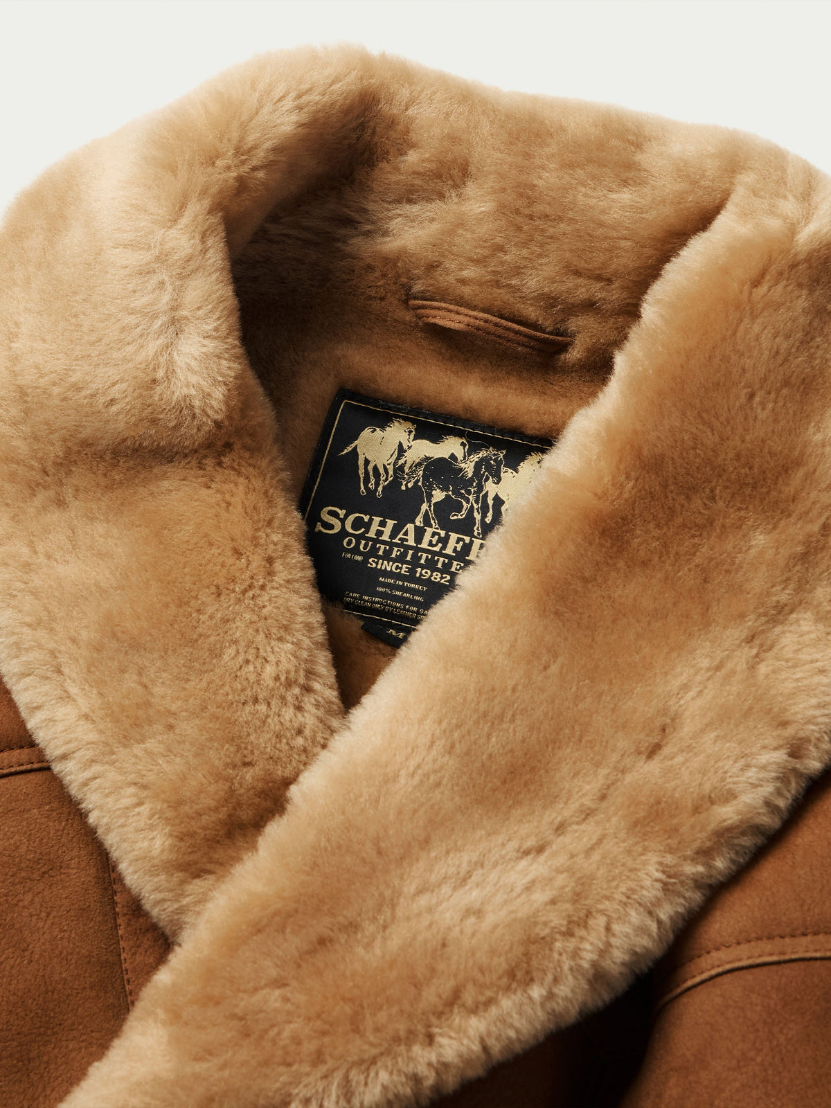 Schaefer Bitterroot Shearling Coat wide shearling collar that turns up against wind Kamas
