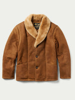 Schaefer Bitterroot Shearling Coat brown shearling coat in a classic hip length cut mens western clothing Utah SKU 8807BR