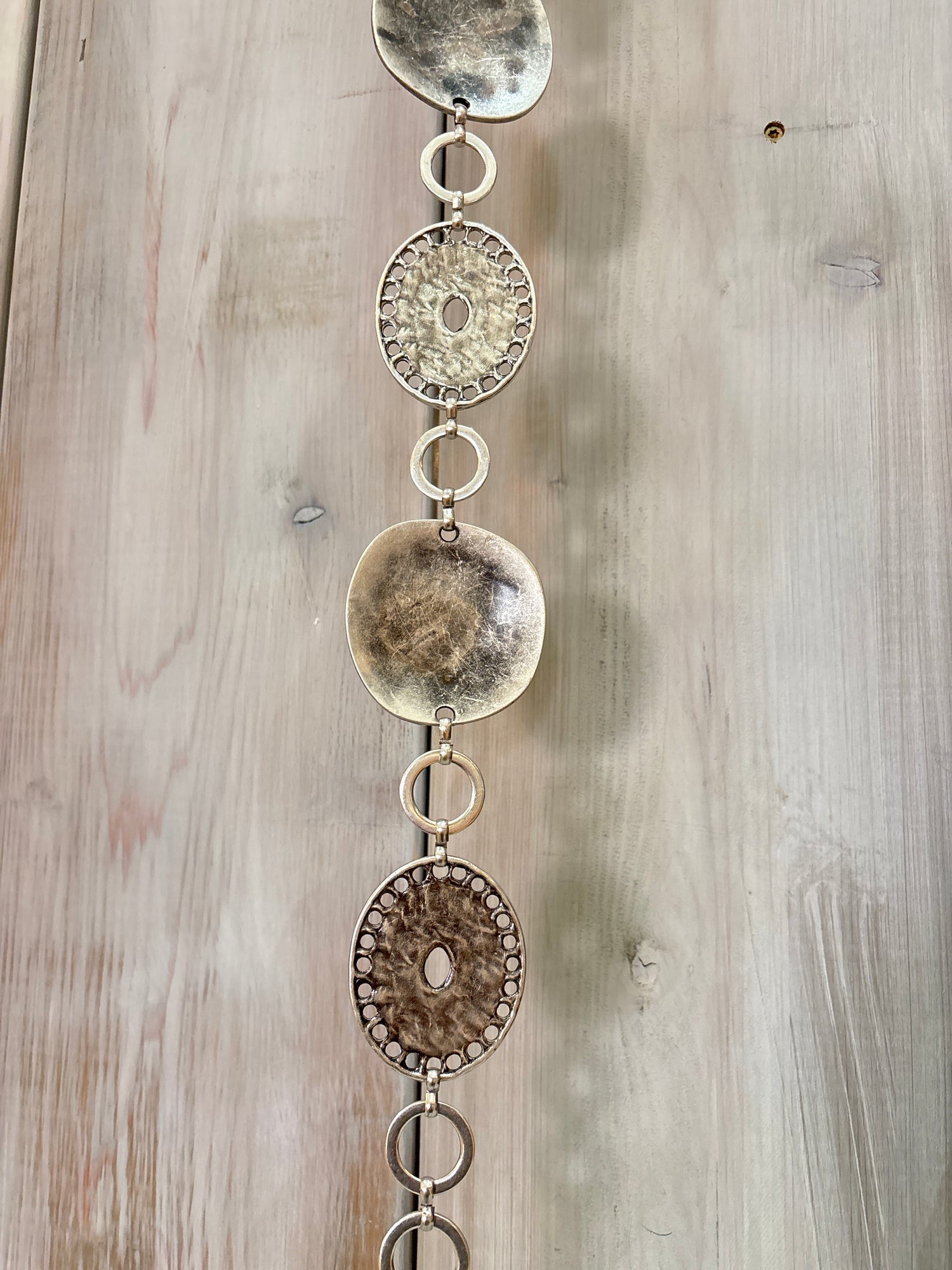 Ines Womens Silver Conch Chain Belt