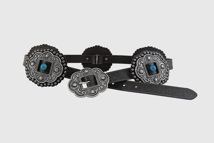 Roper Teal Concho Belt 8862790 womens turquoise concho western fashion style belt Roper Boltranchstore.com Free Shipping