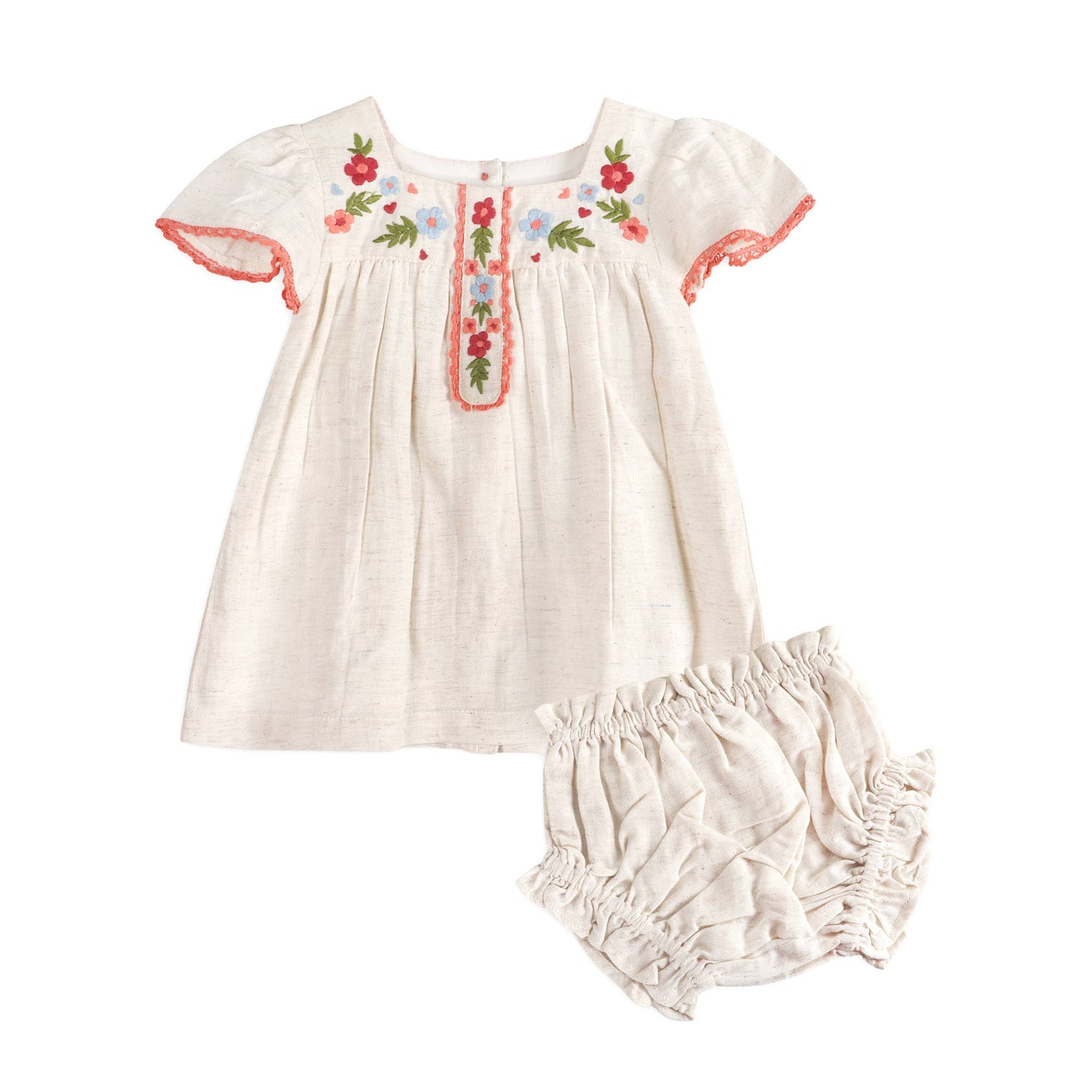 Gaby Embroidered Baby Dress with Bloomer