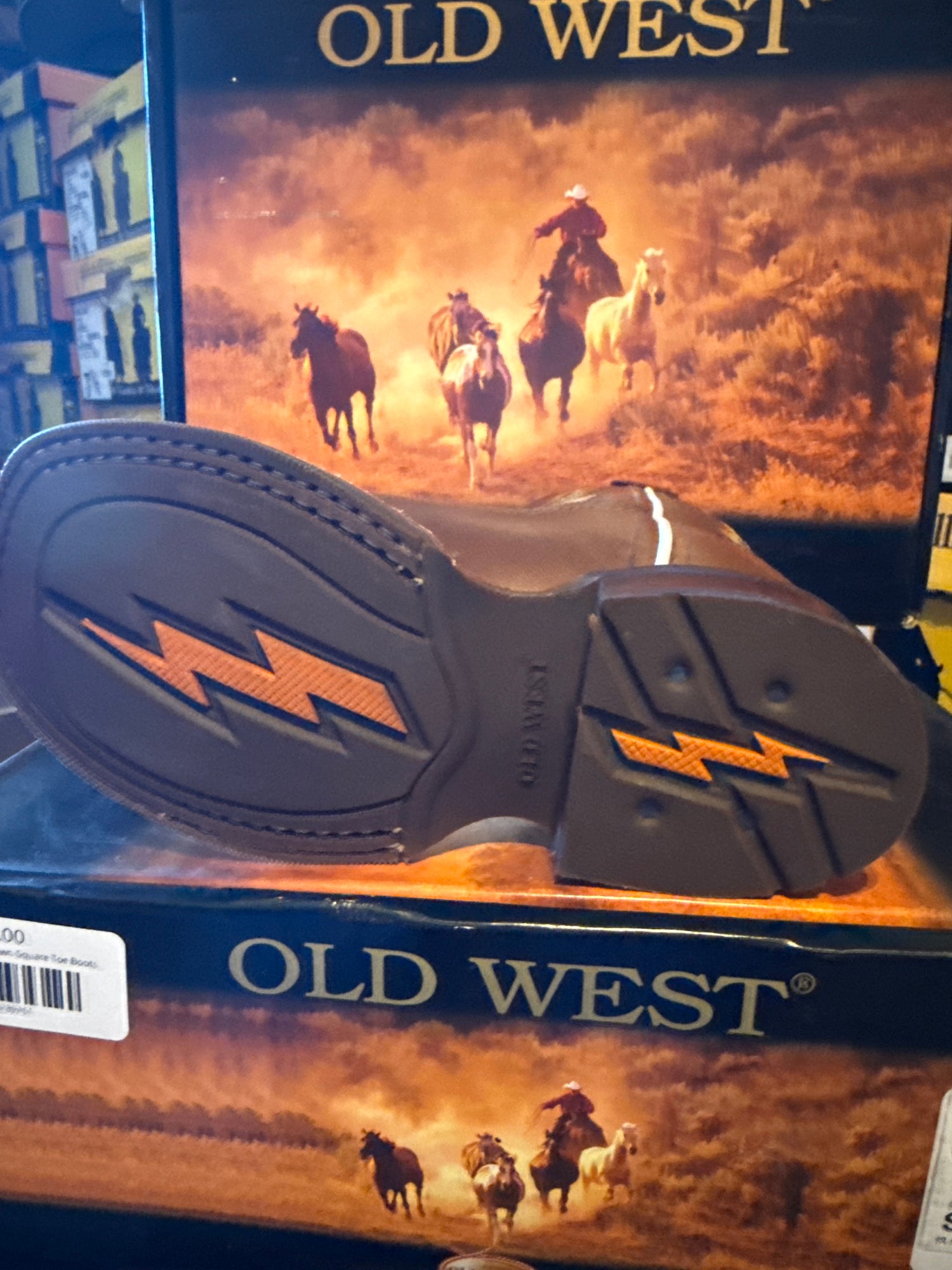 Old West Kids Brown Square Toe Boots