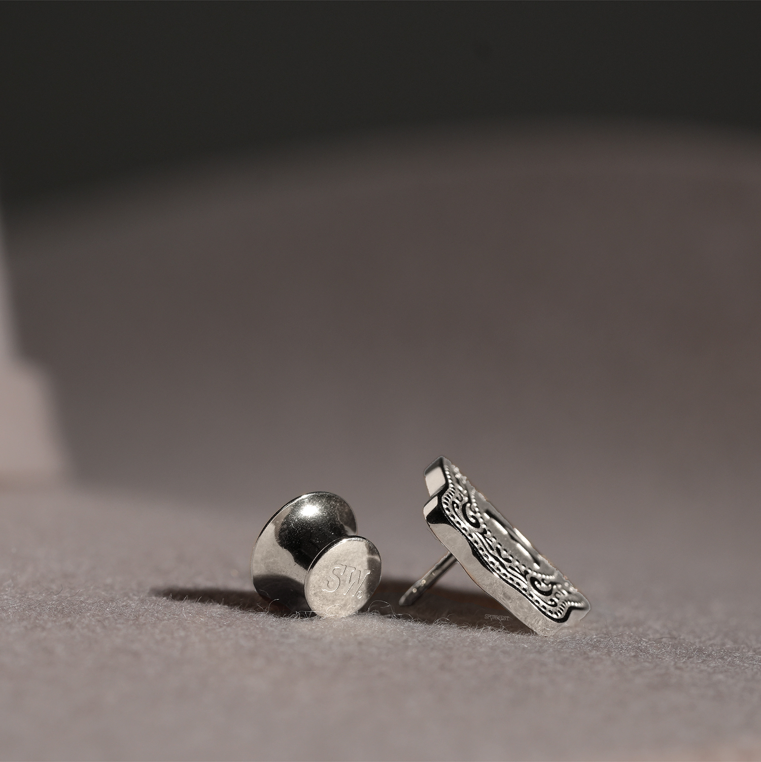Mini Belt Buckle Initial Silver Hatpin