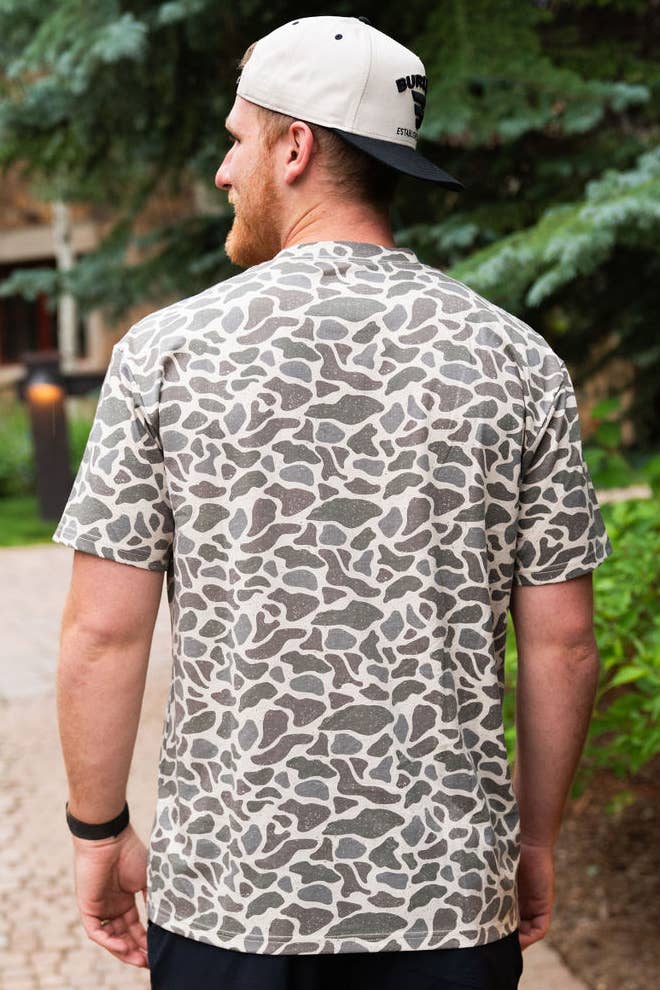 Burlebo Mens SS Pkt Tee - Classic Deer Camo