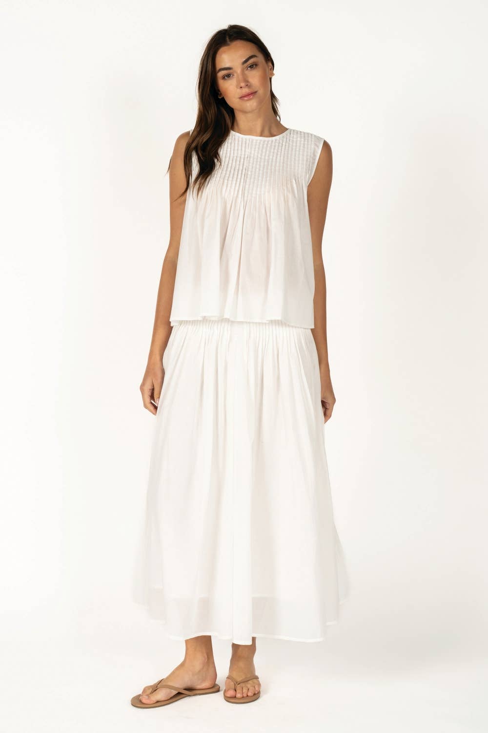 Liz Pleated High Waisted Maxi Skirt