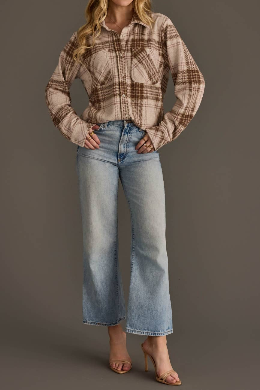 Rosie Womens Plaid Button Up Shirt